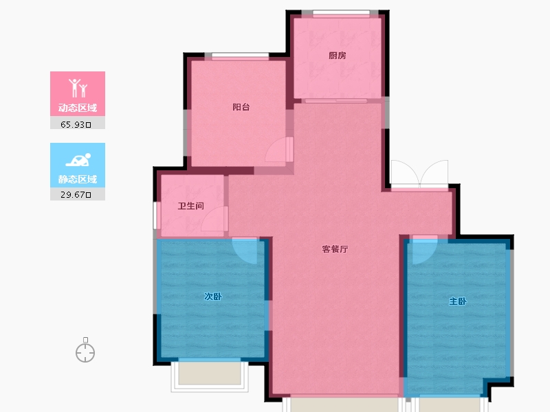 宁夏回族自治区-银川市-巨力·云都荟-86.40-户型库-动静分区