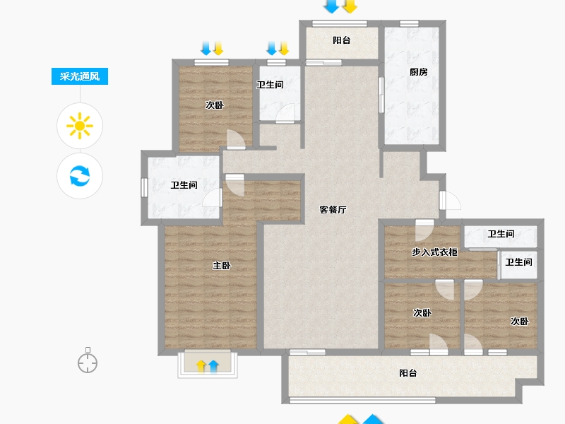 山东省-威海市-格雅花园-142.39-户型库-采光通风