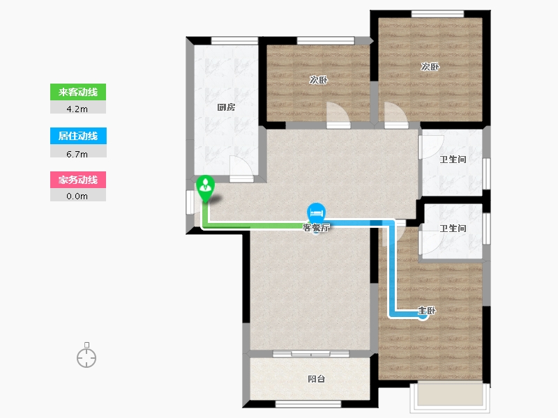 山东省-泰安市-王府花园二期-95.15-户型库-动静线