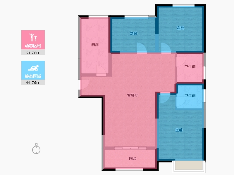 山东省-泰安市-王府花园二期-95.15-户型库-动静分区