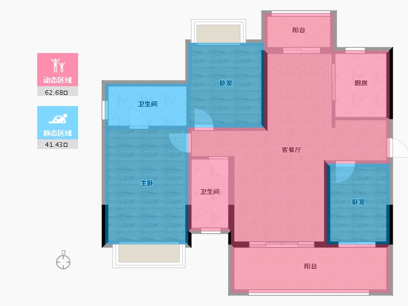 广西壮族自治区-北海市-融创海映兰屿-92.99-户型库-动静分区