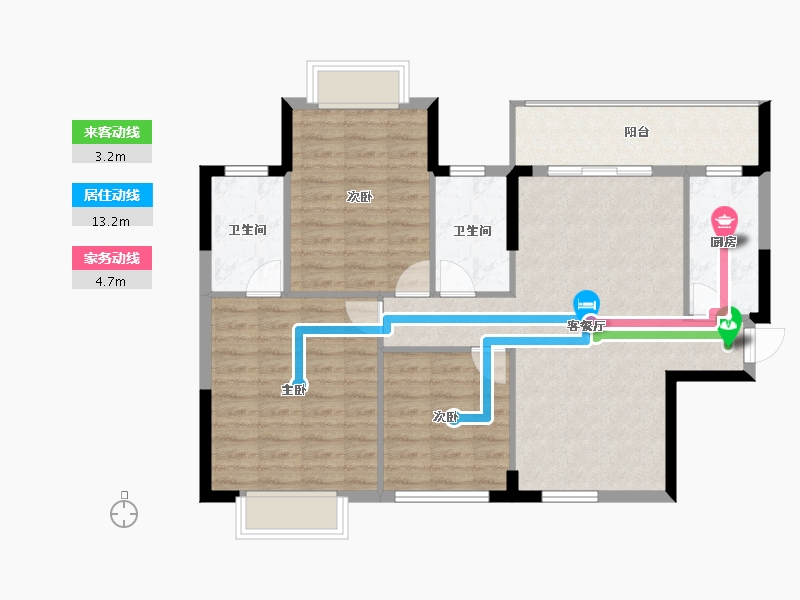 广西壮族自治区-玉林市-喜润·书香府-91.50-户型库-动静线