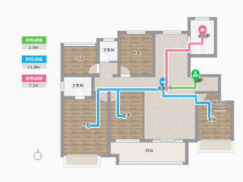 安徽省-宿州市-翔茂悦·府-112.00-户型库-动静线