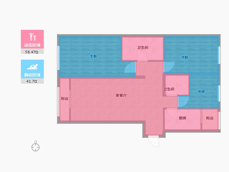 北京-北京市-郎芳园一区-90.00-户型库-动静分区