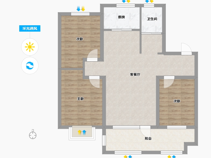 山东省-日照市-高新颐和学府-83.32-户型库-采光通风