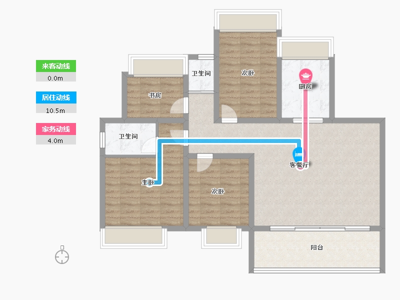 安徽省-宿州市-文德桃李清华-104.00-户型库-动静线