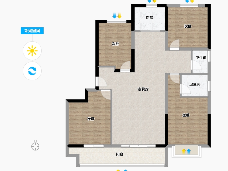 山东省-泰安市-盛世康园-112.96-户型库-采光通风