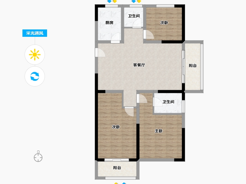 山东省-泰安市-盛世康园-102.05-户型库-采光通风