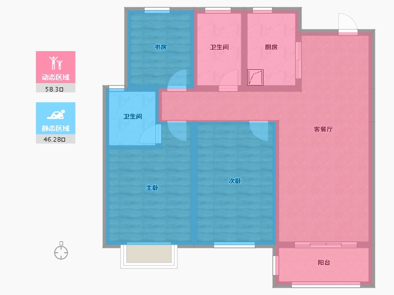 浙江省-嘉兴市-来凤小区-100.00-户型库-动静分区