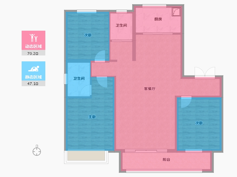 河北省-邢台市-中鼎麒麟华府-105.41-户型库-动静分区