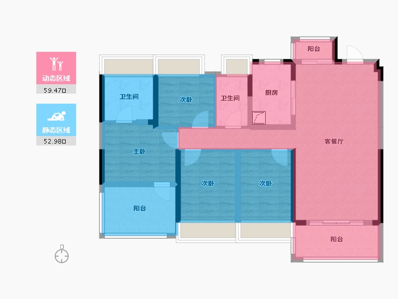 广东省-惠州市-蓝光·雍和园-97.64-户型库-动静分区