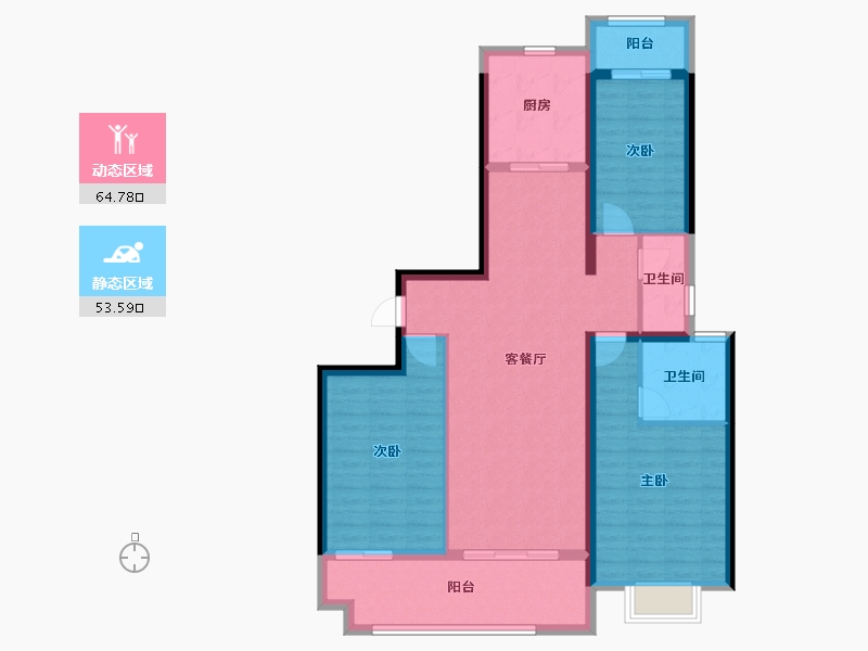 福建省-莆田市-永鸿国际文化城-106.44-户型库-动静分区