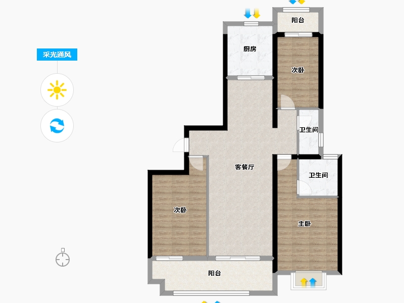 福建省-莆田市-永鸿国际文化城-106.44-户型库-采光通风