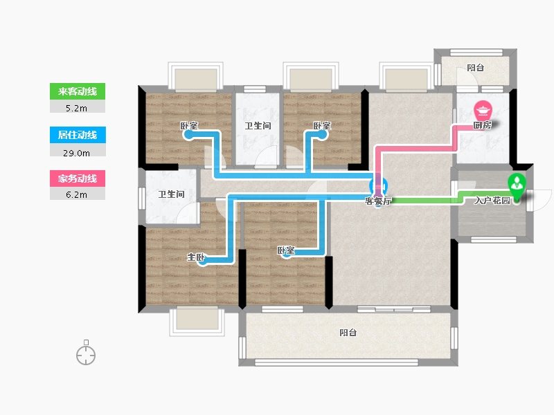 广东省-惠州市-云峰花园-134.00-户型库-动静线