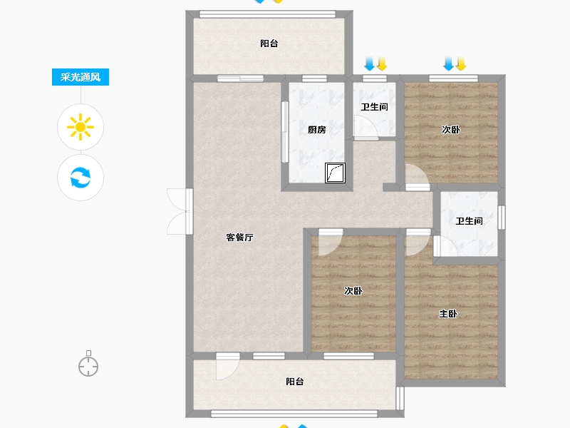 河北省-邢台市-丰基兴达府-102.64-户型库-采光通风