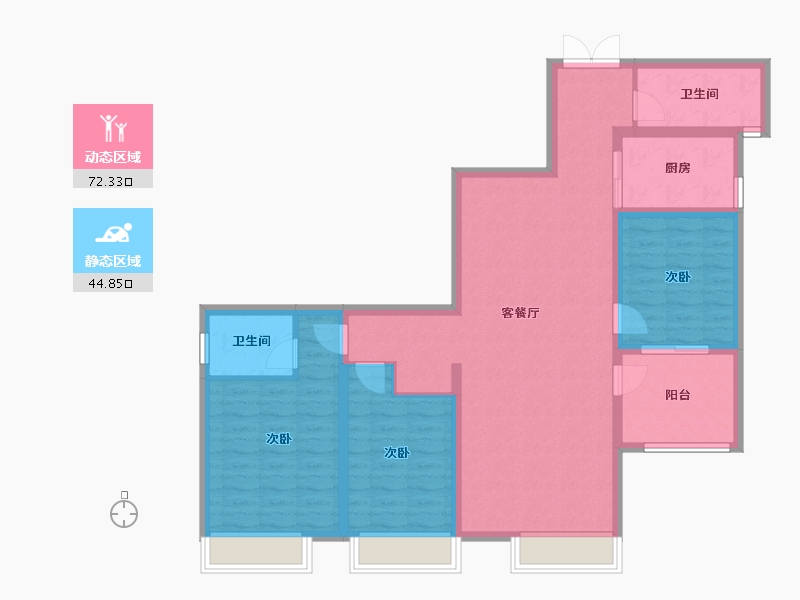 陕西省-安康市-博元幸福里-120.00-户型库-动静分区