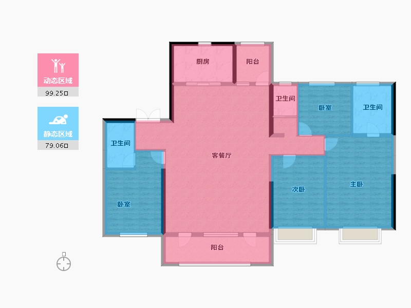 宁夏回族自治区-固原市-碧桂园公园华府-162.97-户型库-动静分区