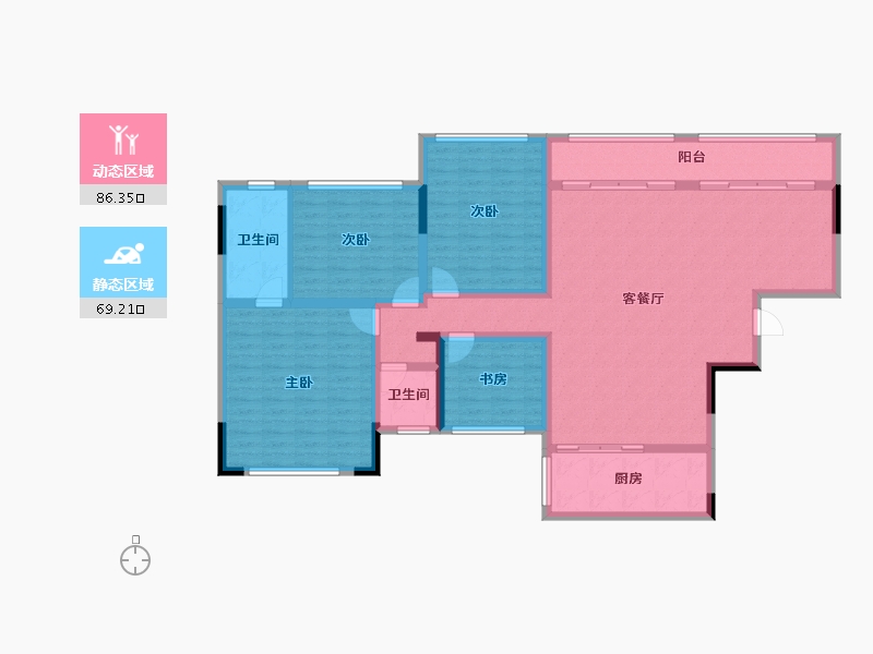 河南省-南阳市-拓丰美泉尊府-140.80-户型库-动静分区