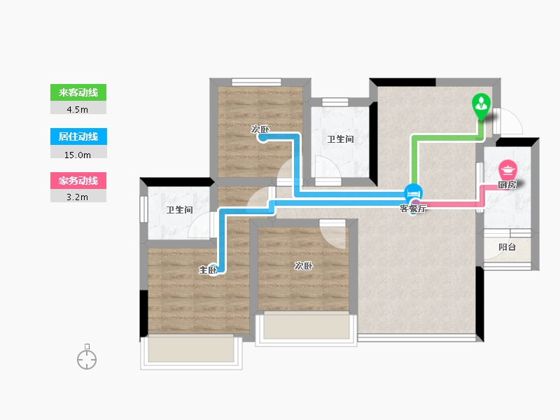 四川省-绵阳市-东辰星光荟-65.22-户型库-动静线