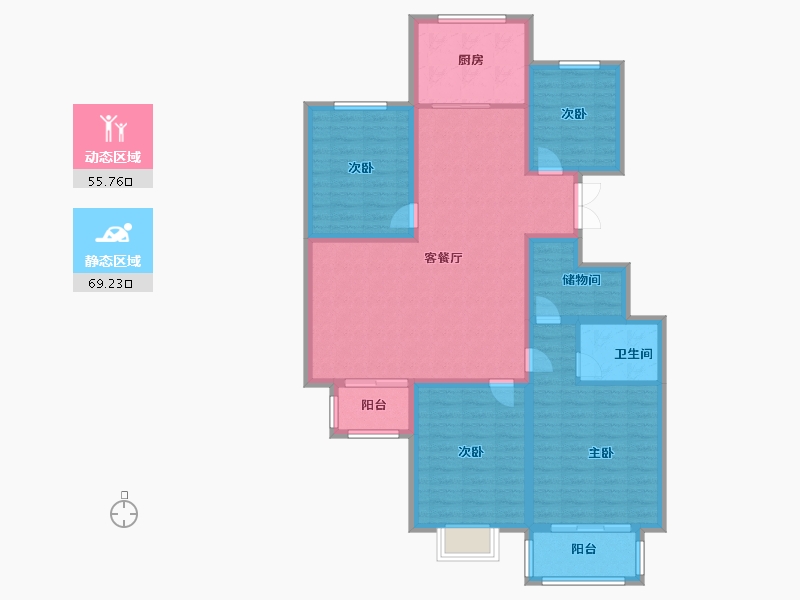 河南省-焦作市-九龙新城-111.97-户型库-动静分区