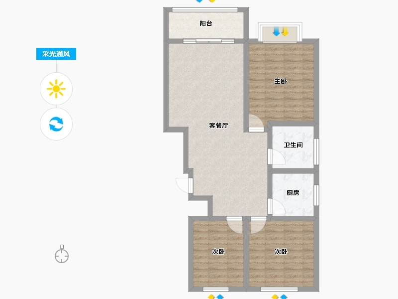 河北省-邯郸市-龙山华府-96.00-户型库-采光通风