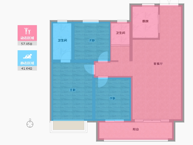 河北省-邢台市-中鼎麒麟华府-88.45-户型库-动静分区