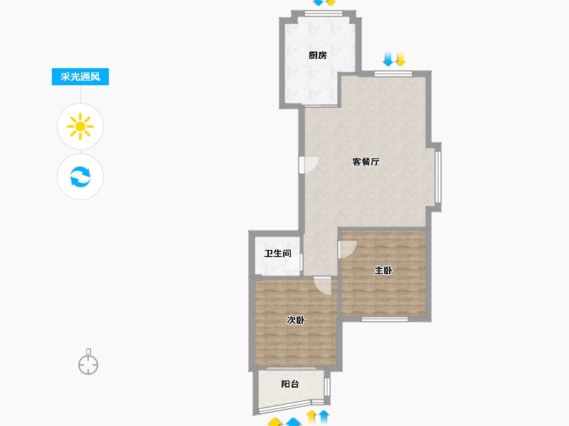 浙江省-温州市-康锦公寓-87.00-户型库-采光通风