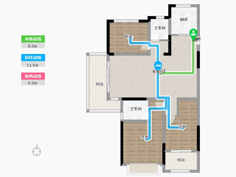 安徽省-宿州市-翡翠悦府-105.60-户型库-动静线