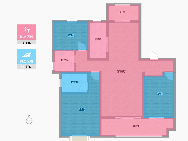 山东省-威海市-格雅花园-103.21-户型库-动静分区