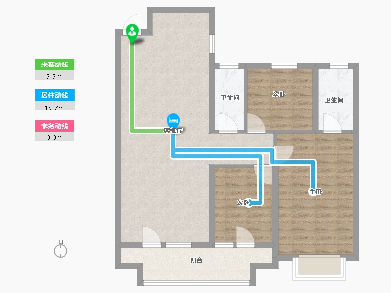 山东省-威海市-格雅花园-88.00-户型库-动静线