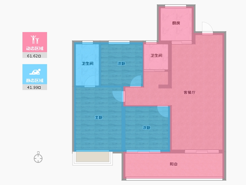 安徽省-宿州市-金荣·金源里-93.61-户型库-动静分区