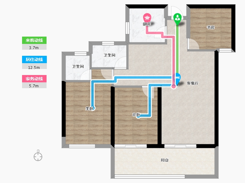 福建省-莆田市-永鸿国际文化城-86.62-户型库-动静线