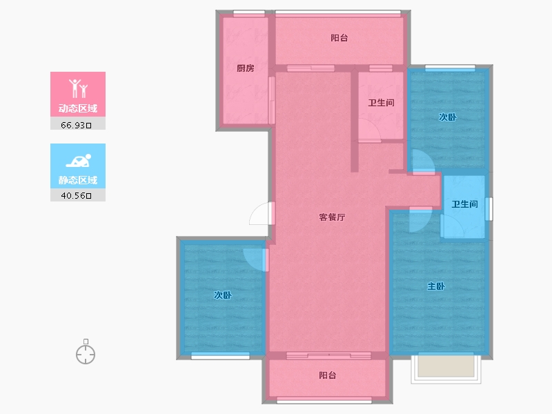 河北省-承德市-颐城华府-95.52-户型库-动静分区