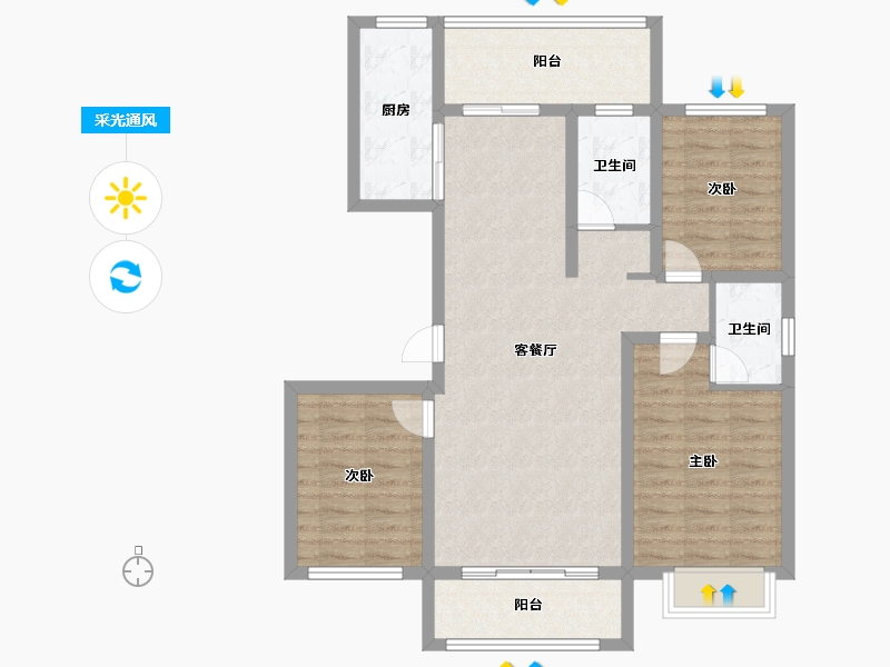 河北省-承德市-颐城华府-95.52-户型库-采光通风