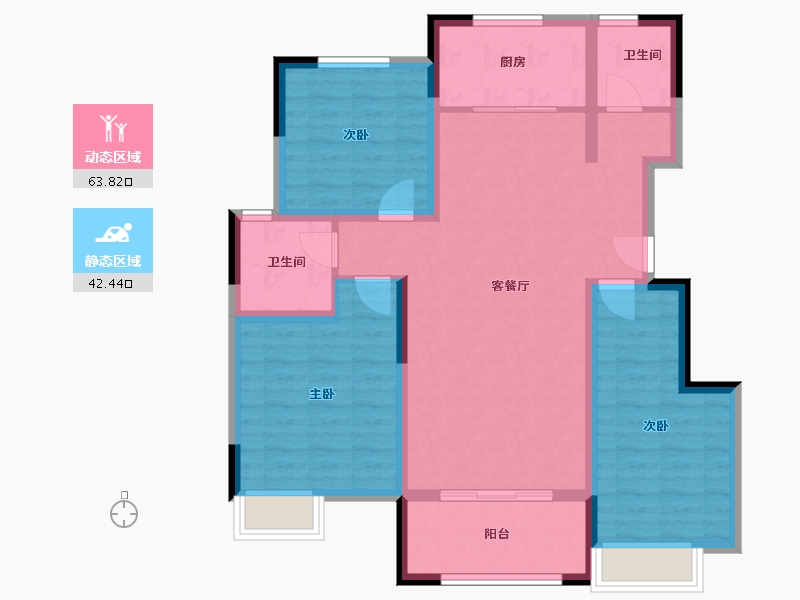 山东省-泰安市-王府花园二期-94.86-户型库-动静分区