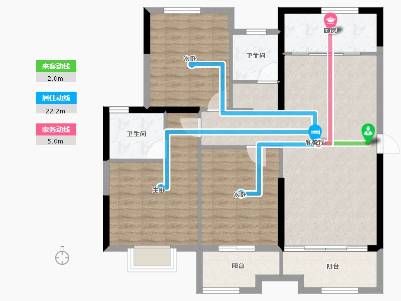 陕西省-榆林市-金沙御庭-100.47-户型库-动静线