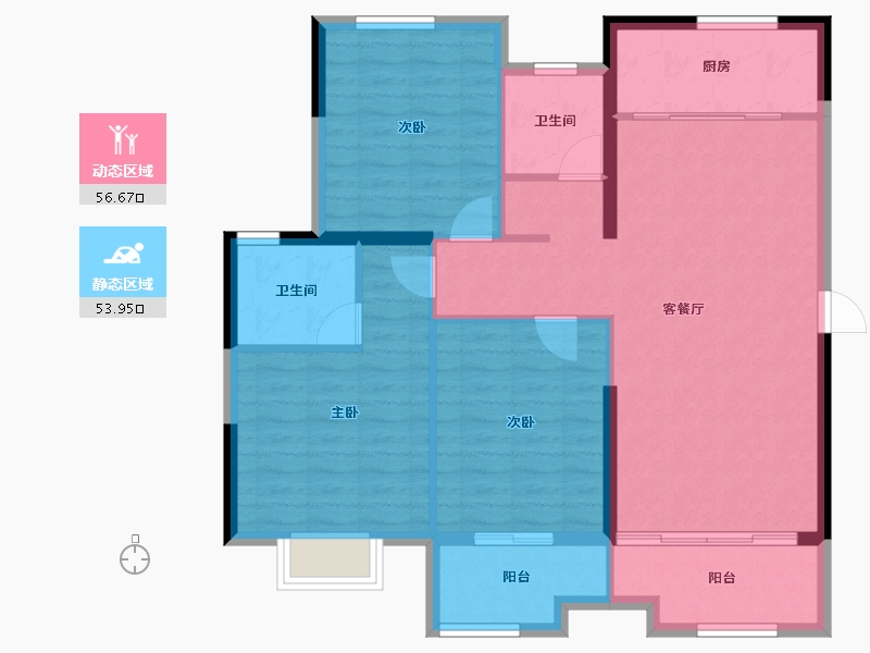 陕西省-榆林市-金沙御庭-100.47-户型库-动静分区