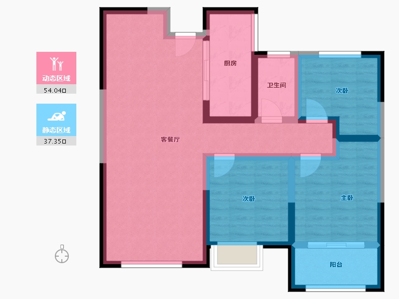 山东省-泰安市-王府花园二期-80.96-户型库-动静分区