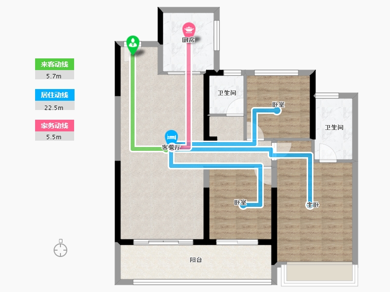 安徽省-宿州市-翡翠悦府-95.20-户型库-动静线