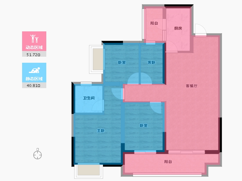 广西壮族自治区-北海市-融创海映兰屿-82.00-户型库-动静分区