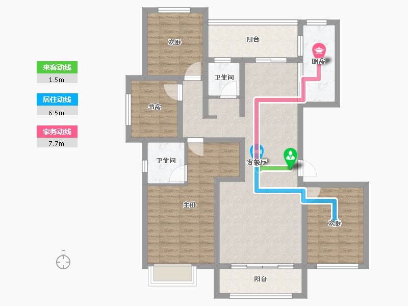 河北省-承德市-颐城华府-102.77-户型库-动静线