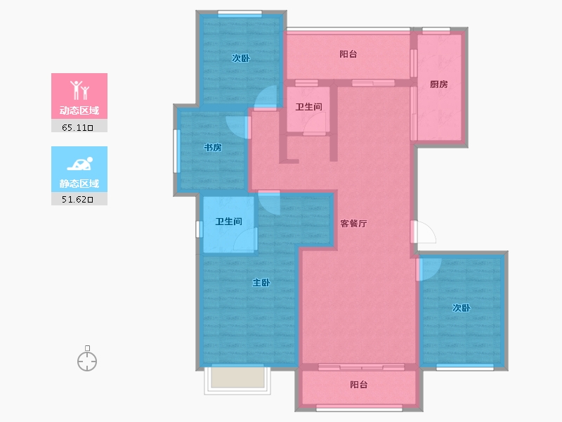 河北省-承德市-颐城华府-102.77-户型库-动静分区