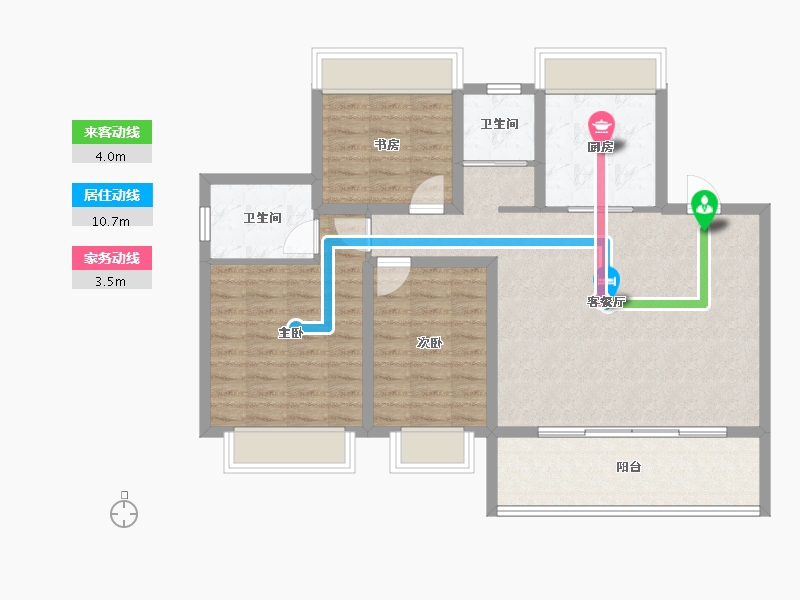 安徽省-宿州市-文德桃李清华-93.95-户型库-动静线