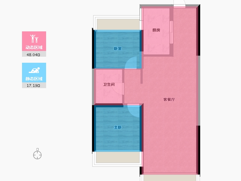 内蒙古自治区-呼和浩特市-金地江山风华-58.29-户型库-动静分区