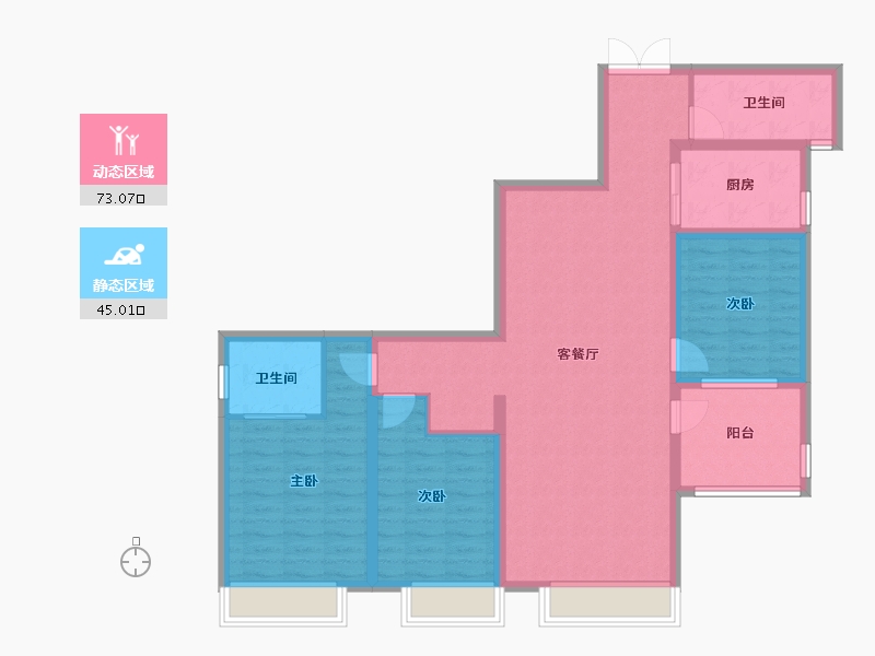 陕西省-安康市-博元幸福里-120.00-户型库-动静分区