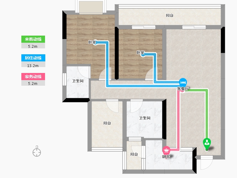 贵州省-铜仁市-桐达翰林居-80.24-户型库-动静线