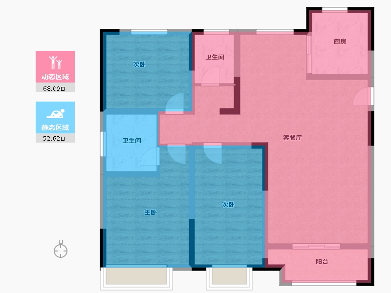 山东省-泰安市-王府花园二期-107.86-户型库-动静分区