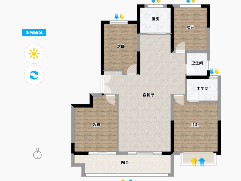 山东省-泰安市-盛世康园-112.21-户型库-采光通风