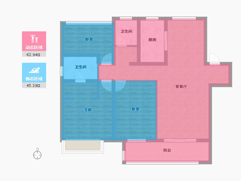 安徽省-宿州市-翔茂悦·府-96.00-户型库-动静分区