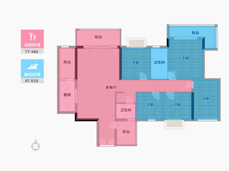 广西壮族自治区-南宁市-城建广场公寓-128.00-户型库-动静分区